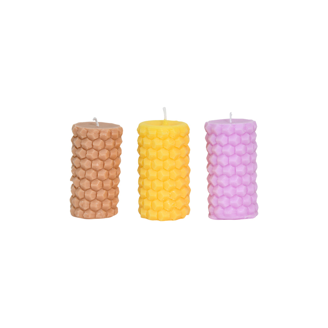 5 pillar candles - ripple 3