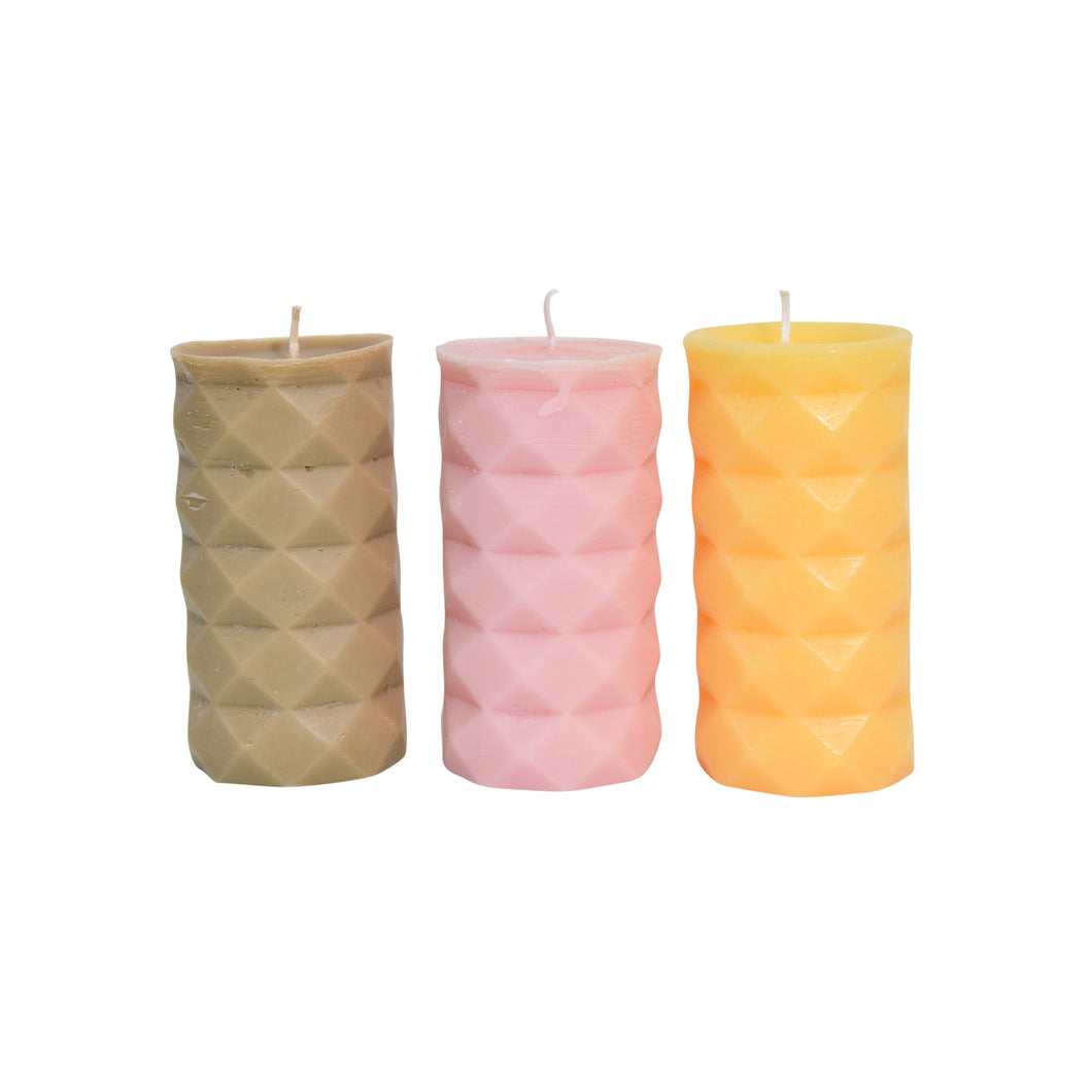 5 pillar candles - ripple 2
