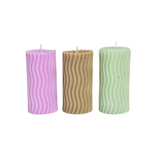 Load image into Gallery viewer, 5 pillar candles - ripple
