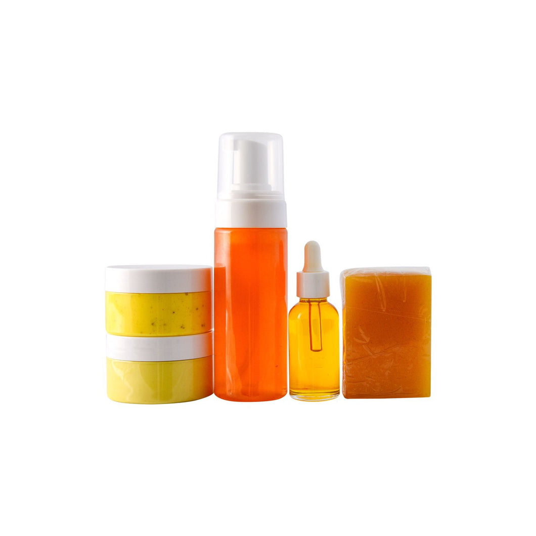 Skincare range for skin brightening with turmeric and carrot