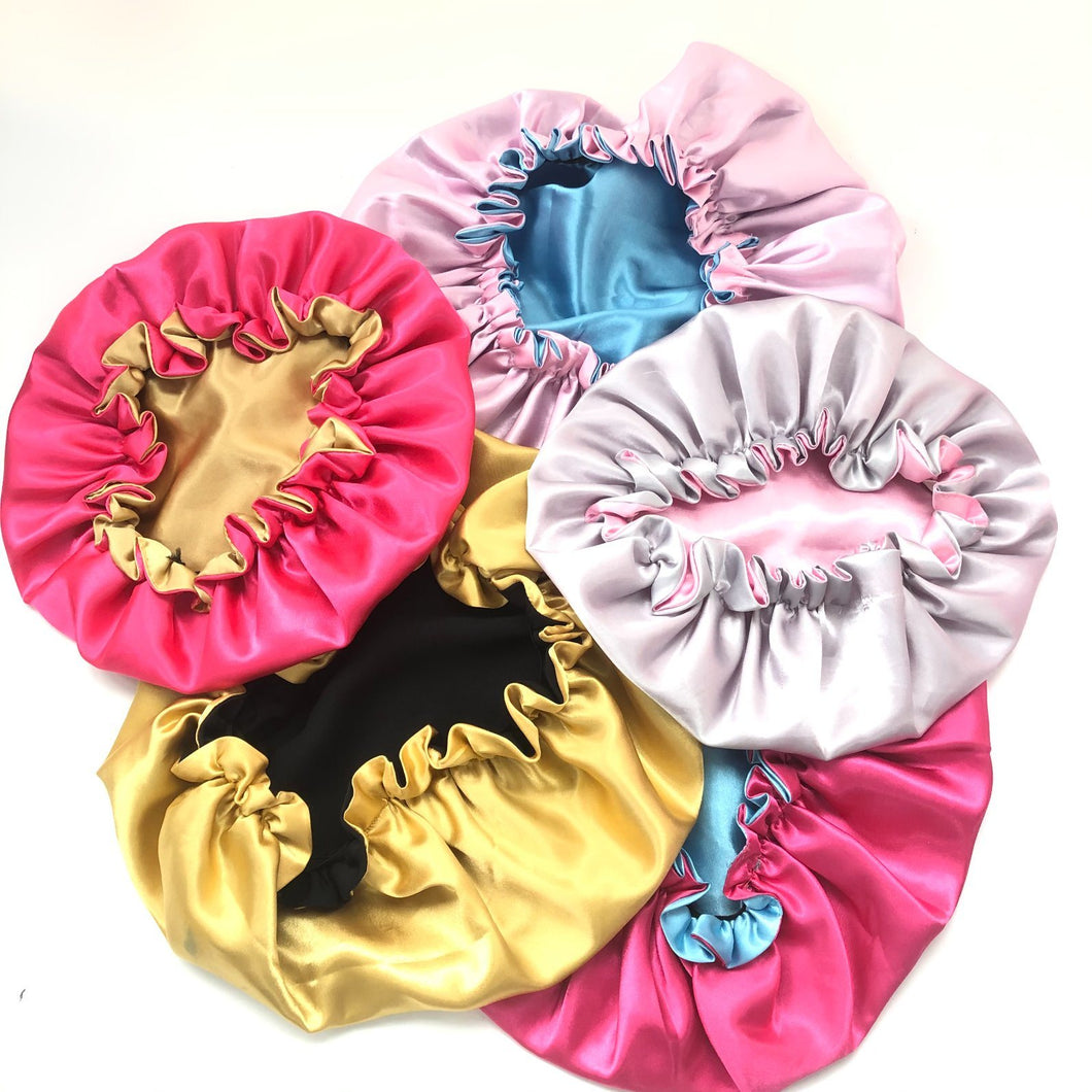 10 assorted satin bonnets