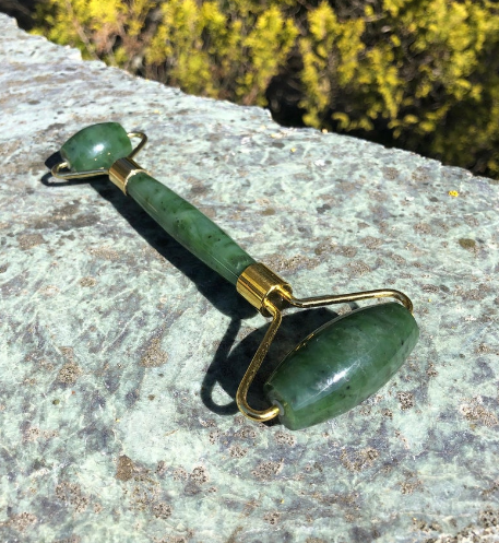 Natural Stone Jade roller set Rose Quartz face roller Anti-Aging Skin Handmade facial massage tool with Gua Sha facial roller